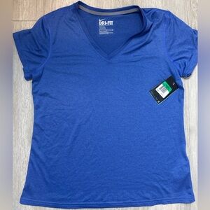 Nike Women’s Dri-Fit V-Neck Training Top – Blue, Size XL NWT BIN 1014